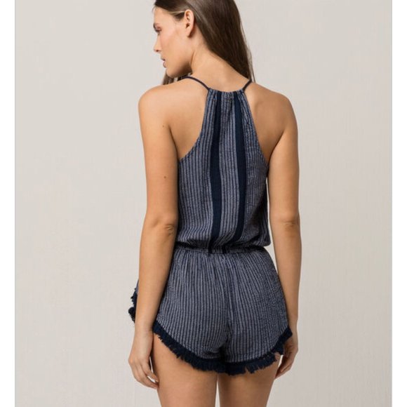SOLD Rip Curl Small Sea Dive Navy Romper Tassels - Picture 2 of 8
